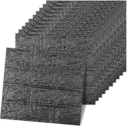 SOOKEA 10 piezas de papel tapiz de ladrillo 3D de 118 x 137 pulgadas paneles de pared 3D autoadhesivos papel tapiz extraíble impermeable de espuma