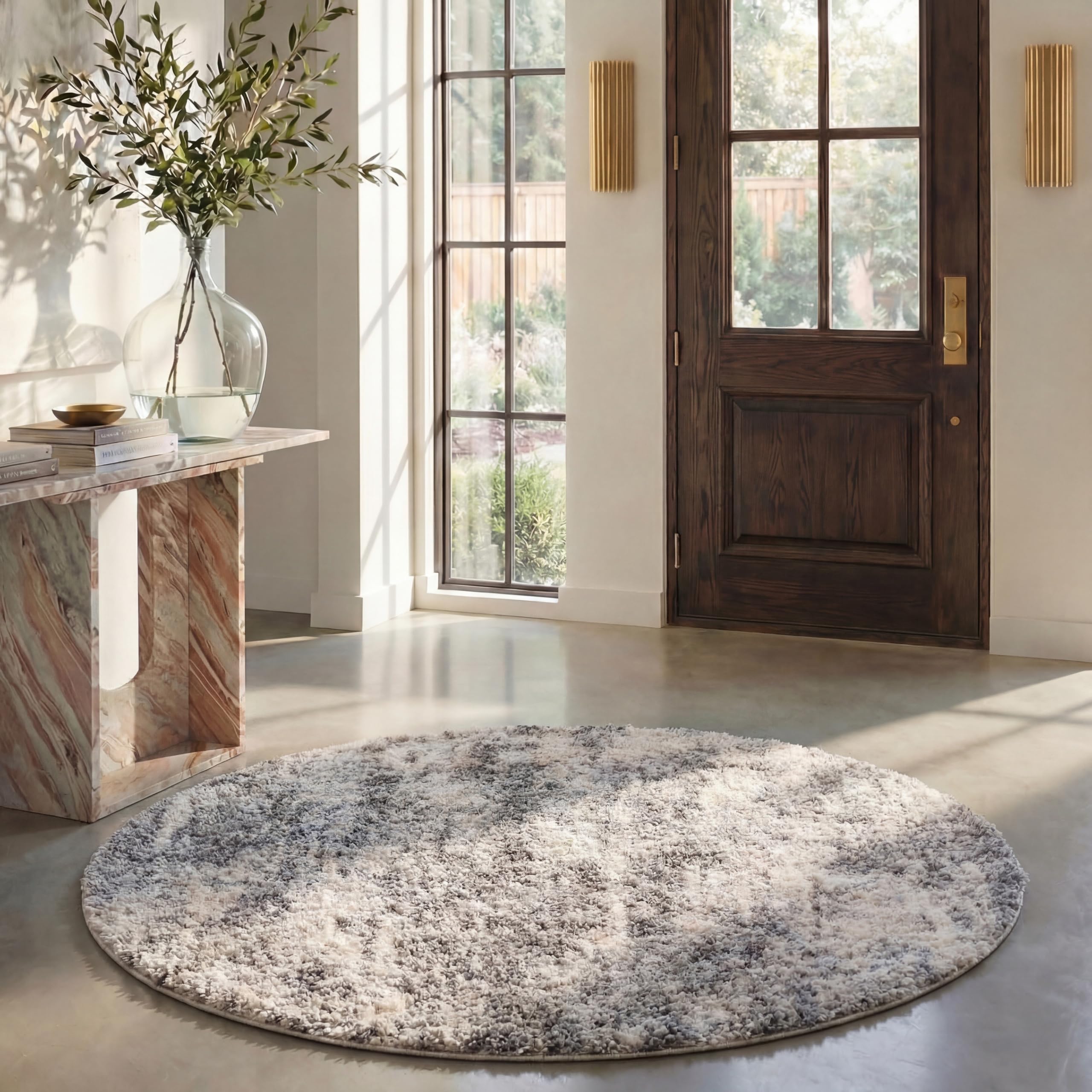 Tapis de Salon Shag Berbère Carré pour Chambre Cosy