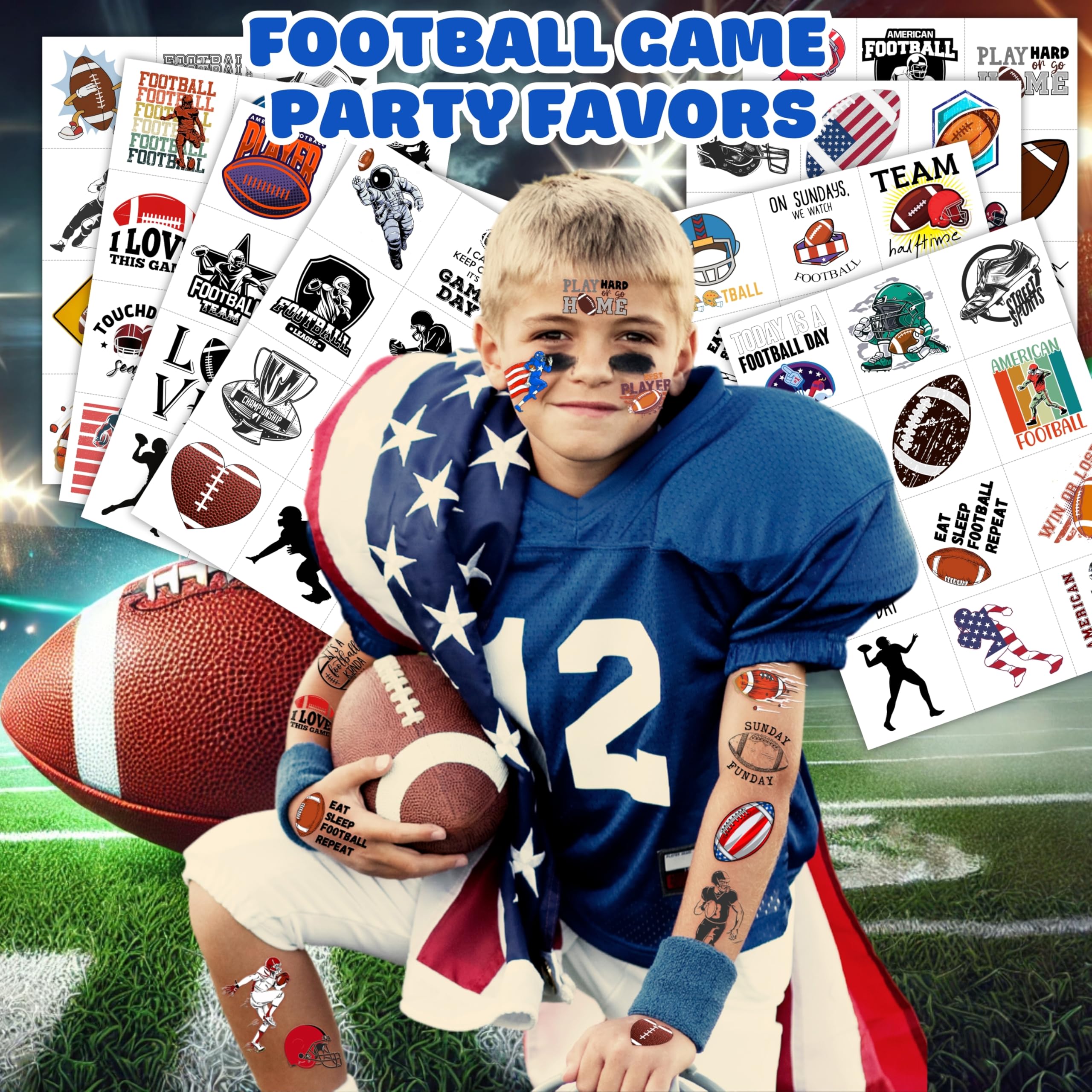 Set De 10 Hojas De Tatuajes Temporales De Fútbol Para Niños - Diseños De Balones Y Jugadores, Seguros Y Fáciles De Aplicar Para Fiestas