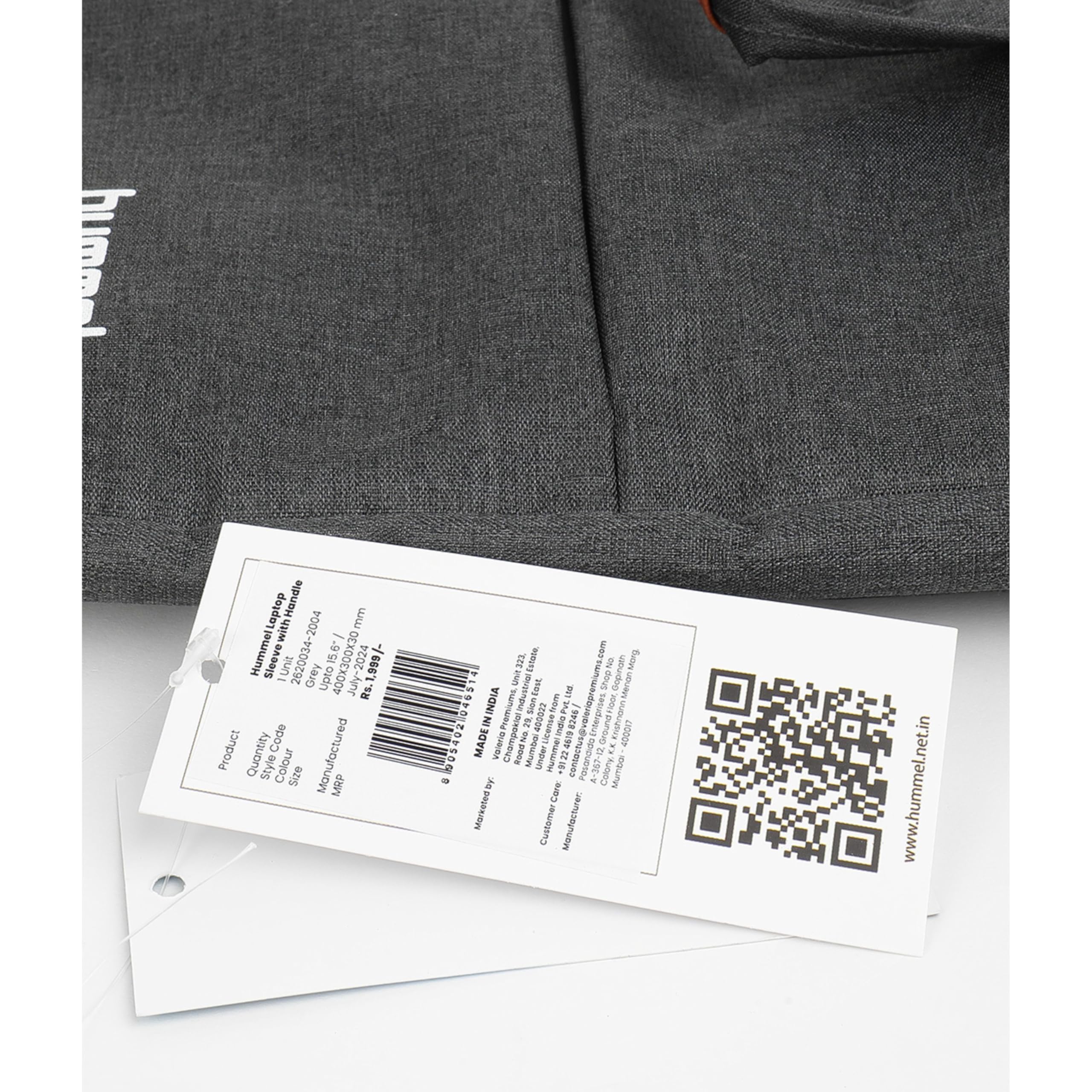 hummel Funda para portátil con asa, funda para laptop para hombres y mujeres, se adapta hasta 15.6 pulgadas, funda delgada y ligera para laptop y portátil con bolsillos, color gris