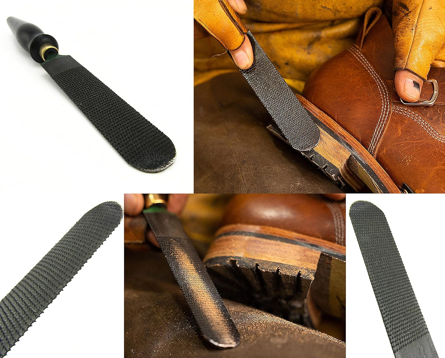 2pcs Professional Leather Craft Shoemaker Cobbler Shoes Repair Grinding Serrated Rasp Files Tool Set