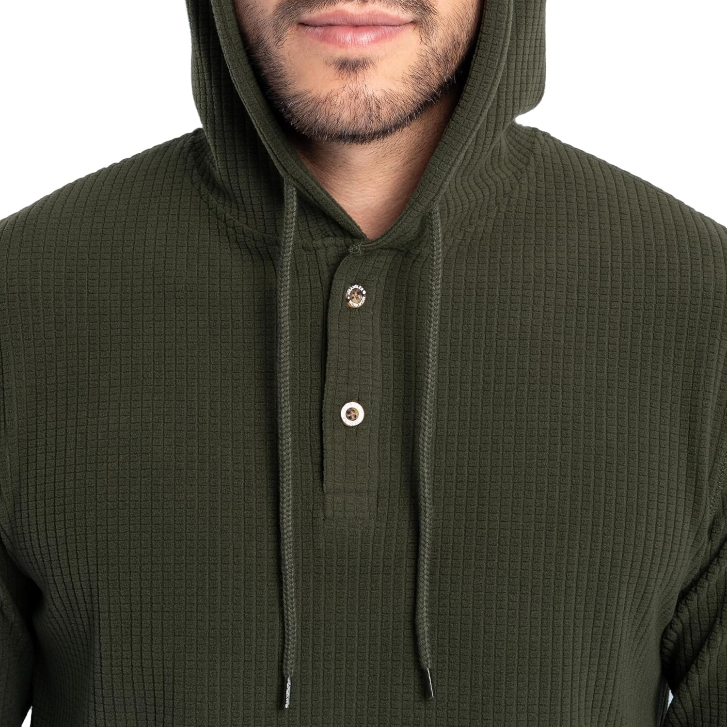 Wrangler Men's Fleece Pullover Henley Hoodie Sweatshirt