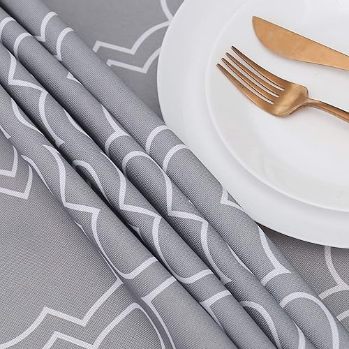Miniatura 3 de Mantel de mesa AooHome cuadrifolio con tejido geométrico, Quatrefoil Mantel de tela geométrica, repele el agua, resistente a las manchas, adecuado