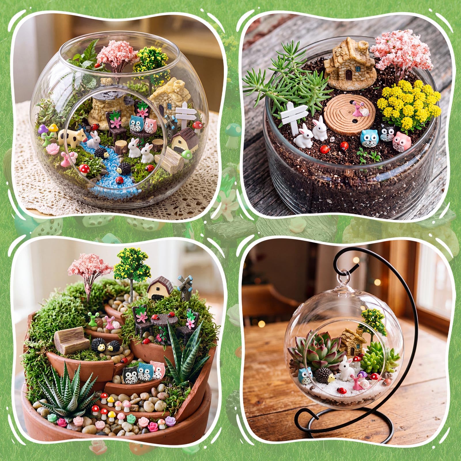 Amazon.com: Skylety 64 Pieces Fairy Garden Kit, Miniature