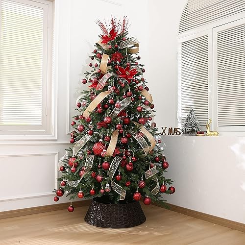 Miniatura 6 de 34ct Burgundy Mini Christmas Ball Ornaments Shatterproof Plastic Christmas Tree Decorations for Xmas Party Home Office Holiday Decor -Small