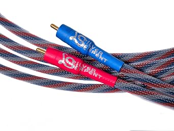 1.5 Feet Silver Serpent Patriot Edition Red/White/Blue RCA Audio Interconnect Cables - Stereo Pair (2 Cables) High-End, High-Performance, Premium Hi-Fi Audio