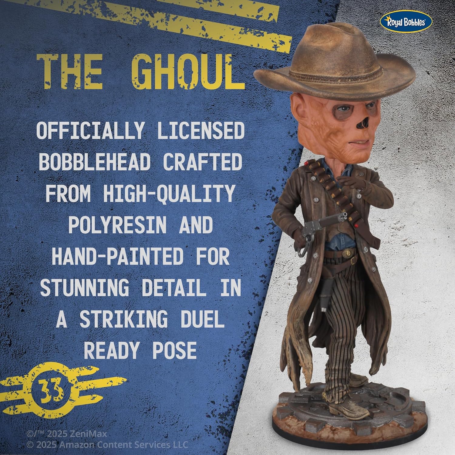 Royal Bobbles Fallout TV Series The Ghoul - 8” Inches Tall – Collectible Bobblehead Statue