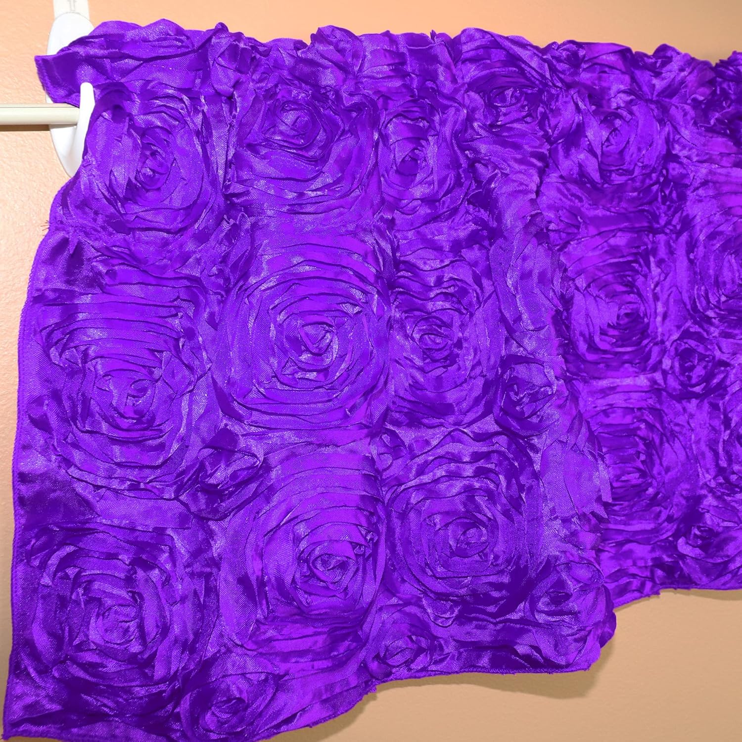 Zen Creative Designs 3D Rosette Window Valance Home Décor Bedroom Nursery Kitchen Window (58" Wide x 20" Long, Purple)