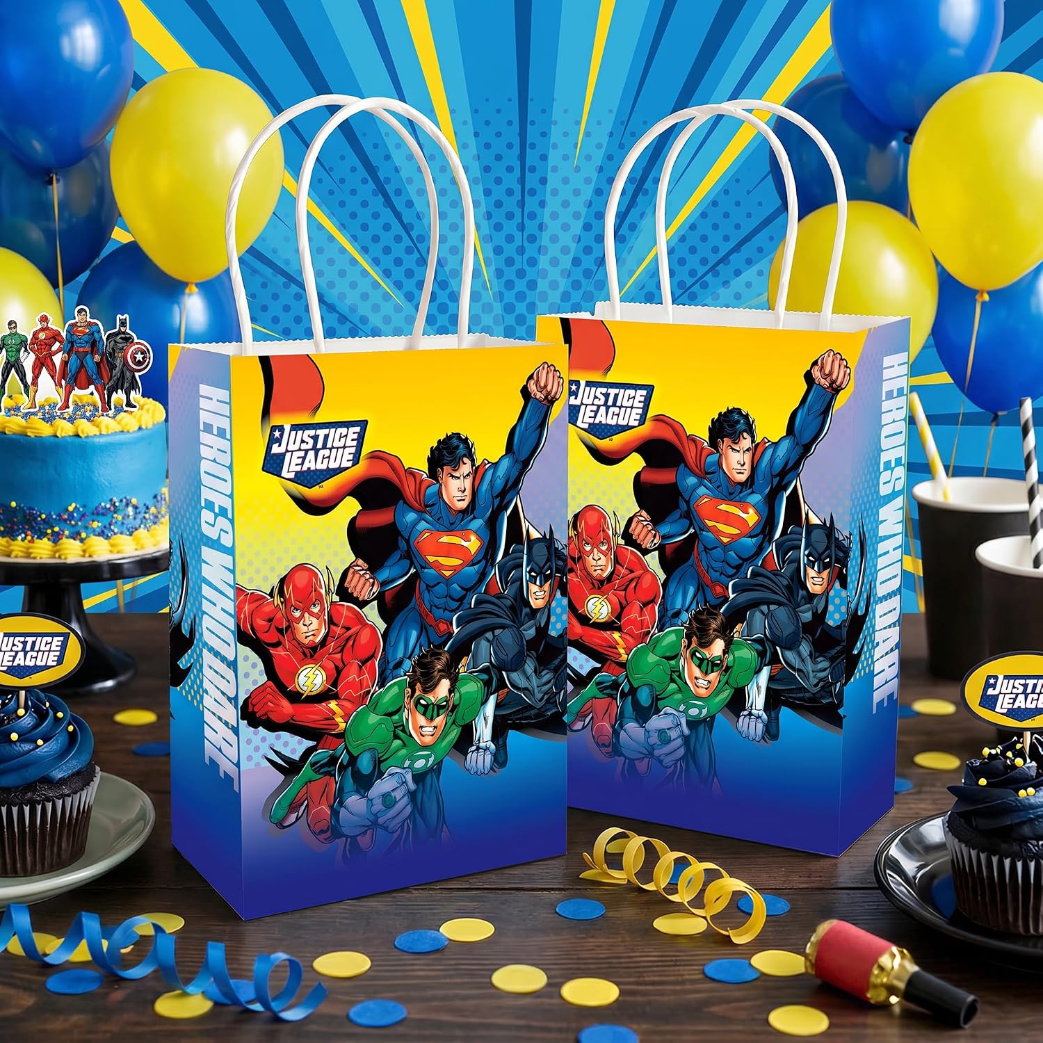 Superhero Gift Bags with Handles, 6 Pack Classics Hero Party Favor Bags image 3