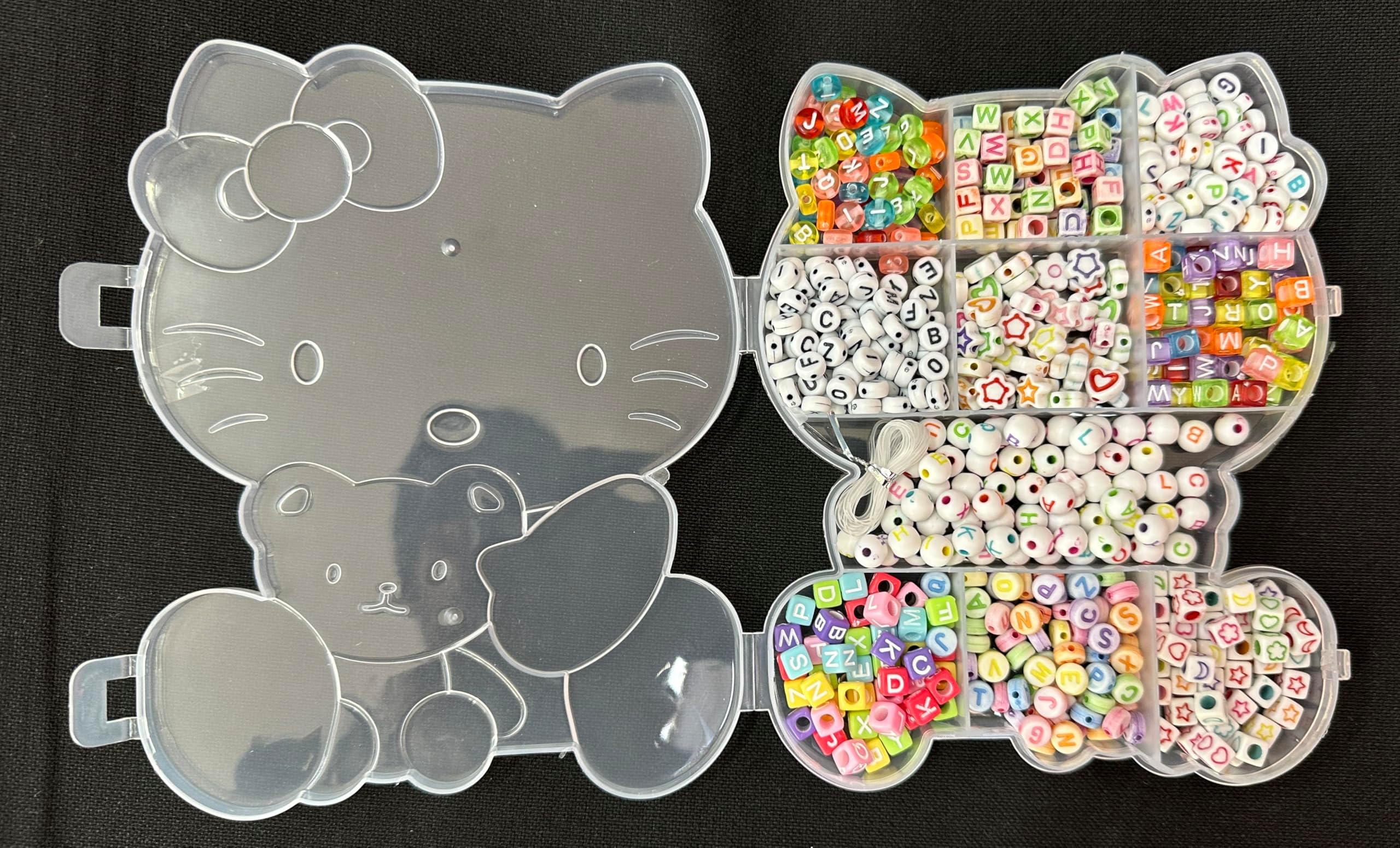 Fashion Scoubi Scooby Scoubidou Scoobies 40 Pack Weaving Fashion Strings Friendship Bracelet Jeweler Making Craft (GLITTER) (Cat beads kit)