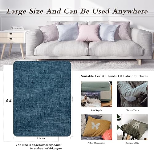 Vista 77 de Parches de reparación de lino grueso, parches de tela de lino autoadhesivos, 8 x 11 pulgadas, 2 unidades, multicolor, se pueden utilizar