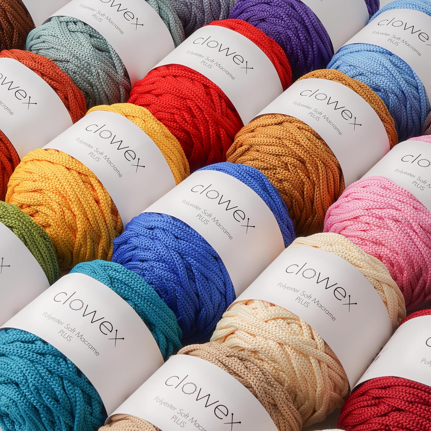 5mm Polyester Soft Macrame Cord, 4 Balls x 180 ft / 60 yds Braided Colored Craft Rope, 100% Polyester Crochet Yarn for Bag, Purse, Basket, placemat, Runner, Coaster (4, 1187-Purple)