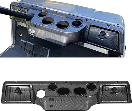 HECASA Dash Board Cover Assembly Compatible with 1982-Up Club Car DS Golf Cart Carbon Fiber Style Glove Boxes 4 Cup Holders DS Models ONLY