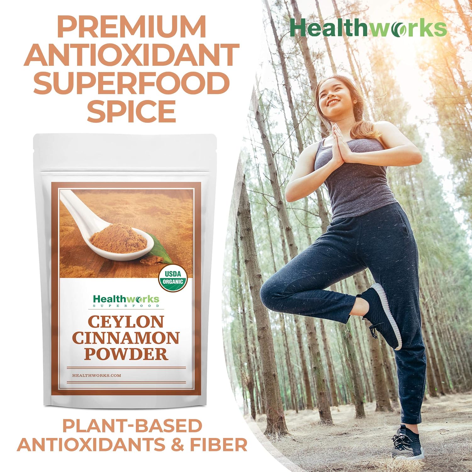 Healthworks Superfoods Organic Ceylon Cinnamon Powder 1 lb Ground Raw Vegan image 5
