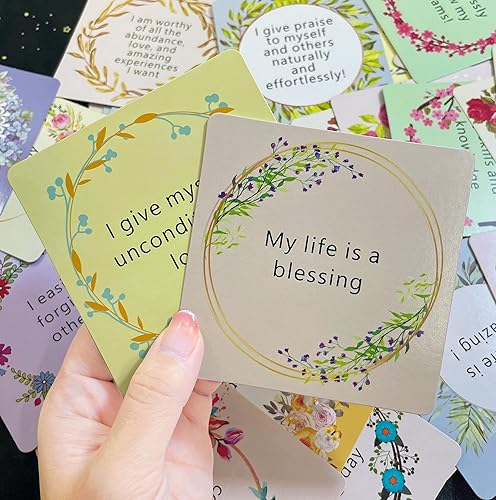 Miniatura 3 de ZHQGYN Tarjetas de afirmaciones, 54 tarjetas de afirmaciones diarias, tarjetas de afirmaciones para mujeres, tarjetas positivas, ejercicios de