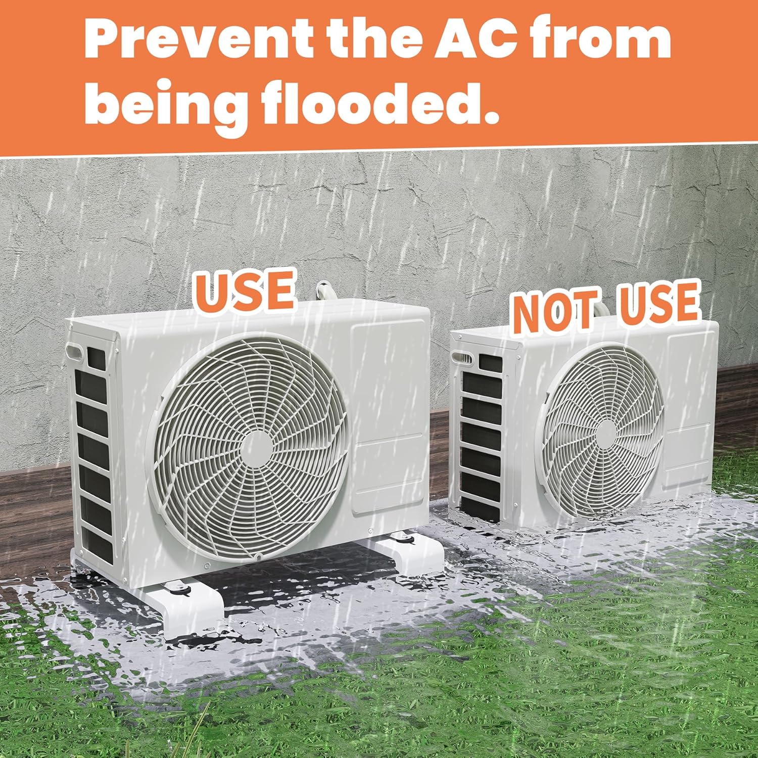 GCGOODS Mini Split Ground Stand, AC Support Bracket for Mini Split 9,000-30,000 BTU, Heavy Duty Ground Stand for Ductless Air Conditioner and Heat Pump Systems, Support up to 264 lbs