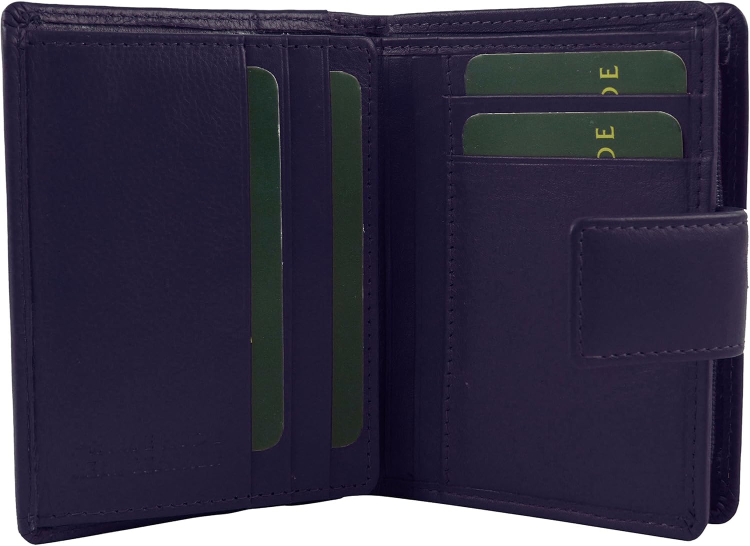 Prime Hide Women's Compact Soft Leather Purse Wallet By In 5 Colours Approx 12Cm X 9Cm X 3Cm (4.5" X 3.5" X 1.25") Purple