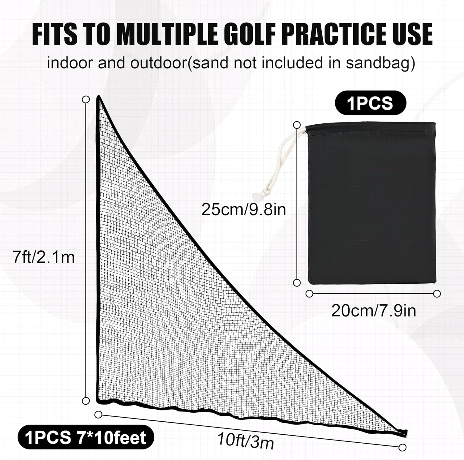 1/2PCS Golf Side Net Attachment for Golf Hitting Nets with Sandbag, 7 * 7FT/7 * 10FT Golf Barrier Side Net,Golf Practice Hitting Net Barrier Net for Golf, Baseball, Hockey, Soccer (Black/Red