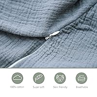 Vista 5 de Fundas de almohada de muselina de lactancia, paquete de 2, fundas suaves y adorables con cierre de cremallera, fundas 100% algodón para almohadas