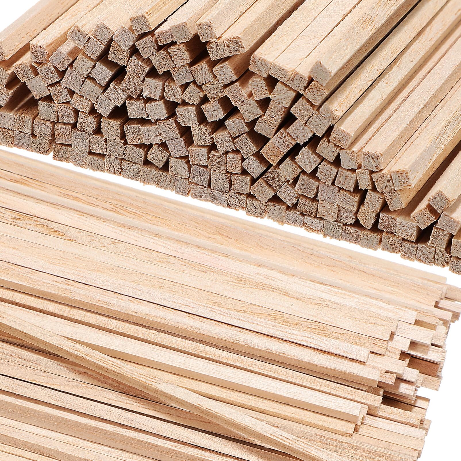F Fityle 100 Pezzi Bastoncini Quadrati di Legno Non Finiti, Piccole Strisce di Tassello Lisce Lisce, per Arti Decorazione Domestica Arti per, 200 cm