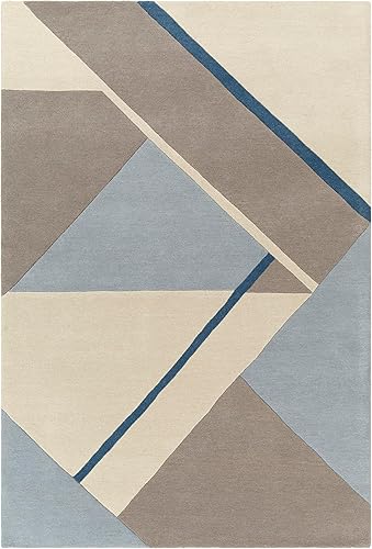 Miniatura 2 de MarkDay - Alfombra moderna Otterbein de 6 x 9 pies color azul pálido alfombra azul  beige  gris para sala de estar dormitorio o cocina 6 x 9 pies