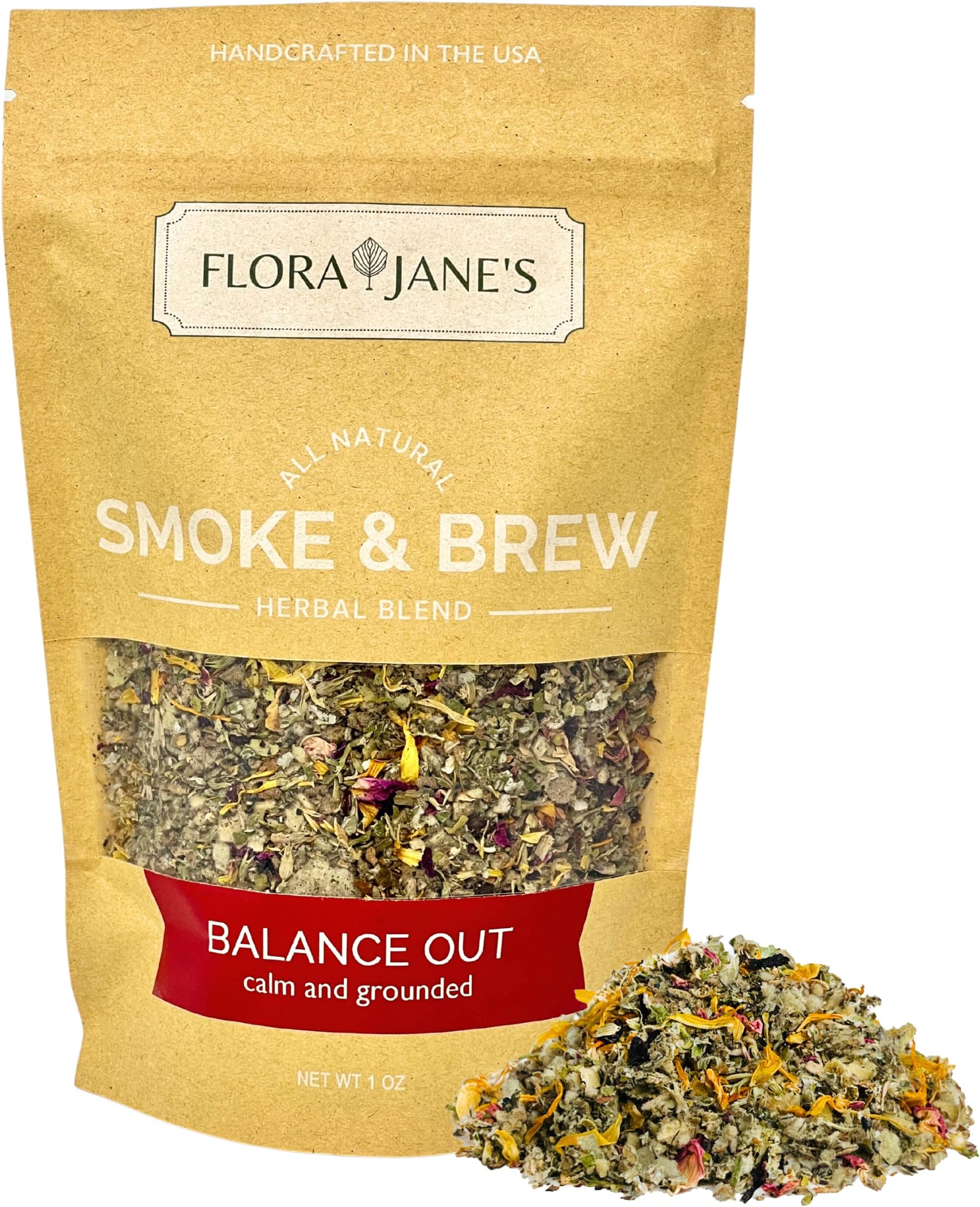 Smoke & Brew - Balance Out Blend for Mental Support and Relaxation - Herbal Blend, Tea, and Bath Soak - Organic and Wildcrafted