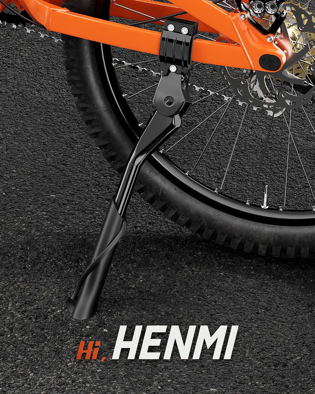 HENMI Bike Kickstand for Adult Bikes,Max Load 99 LBS, Adjustable Bicycle Kickstand for Most 24"-29", Non-Slip Sole, Aluminum Alloy and Magnesium alloy Material, Kickstand for Mountain Bike E-bike