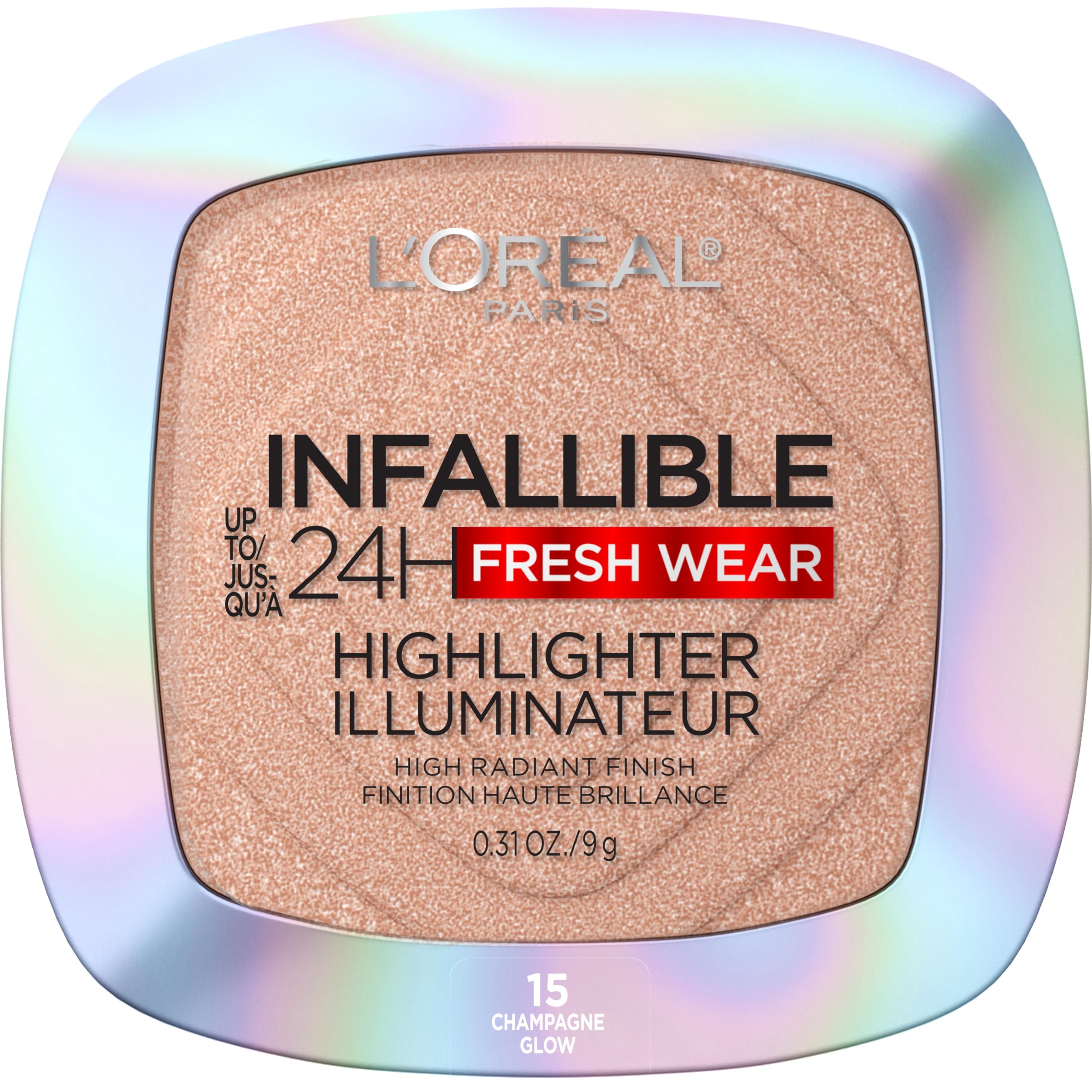 Infallible Up to 24HR Highlighter, Longwear Powder Highlighter For All Day Glow, Champagne Glow, 0.31 Oz