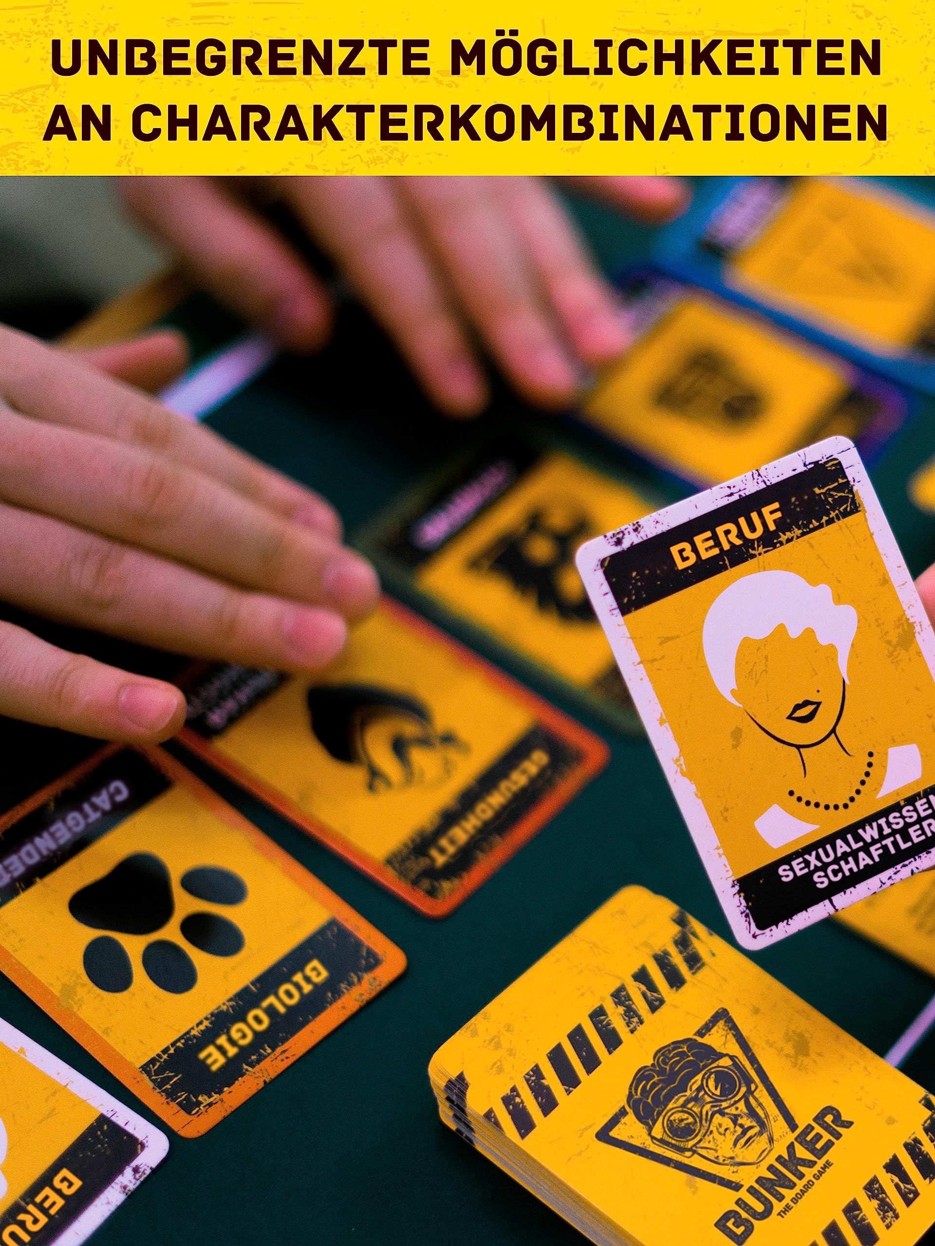 Bunker – Wer überzeugen kann Wird gerettet Werden | Das gnadenlose Spiel ums Überleben, Strategie & Diplomatie | Partyspiel | Für 4-16 Spieler | Ab 18 Jahren [Deutsche Edition]