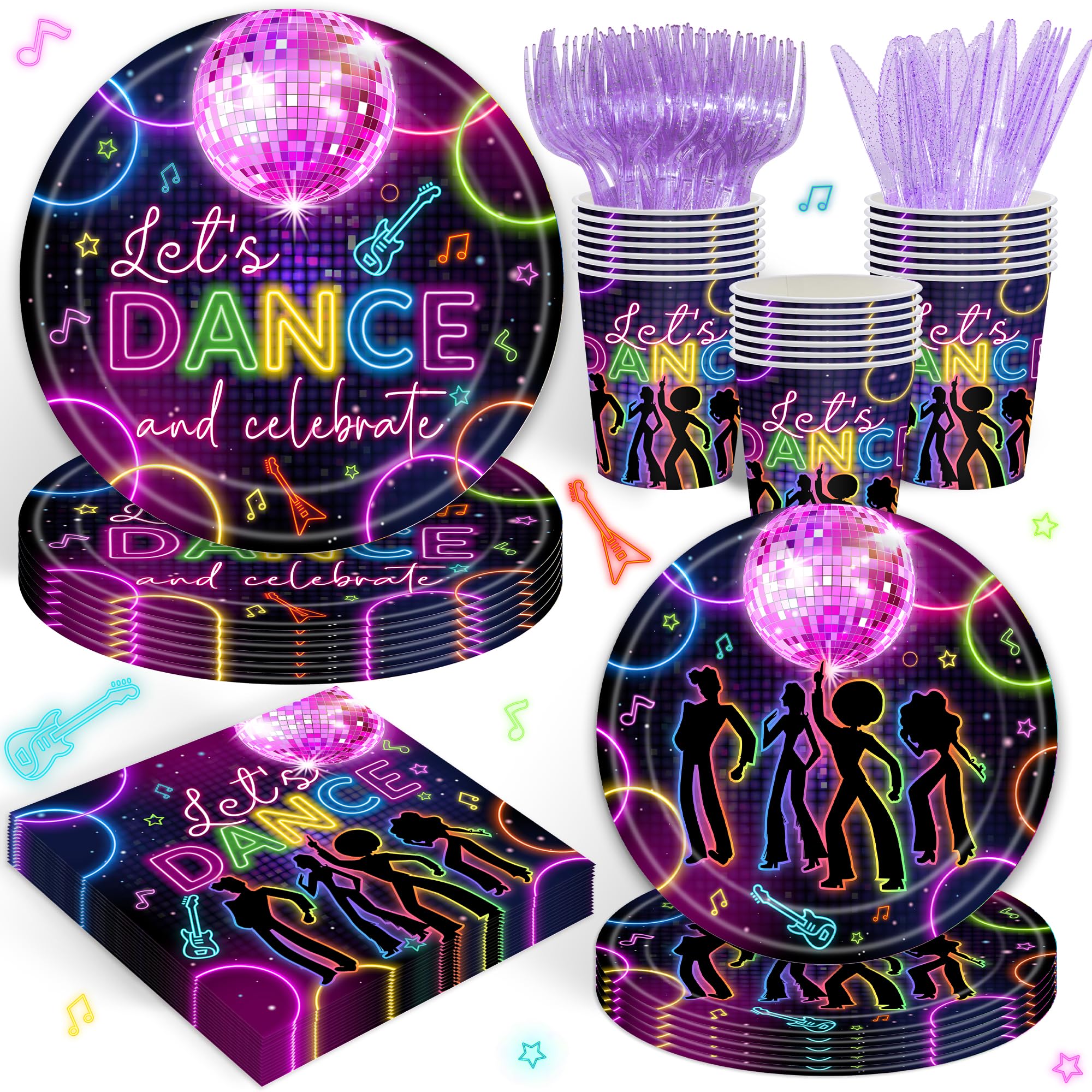 120PCS Let's Dance Party Supplies