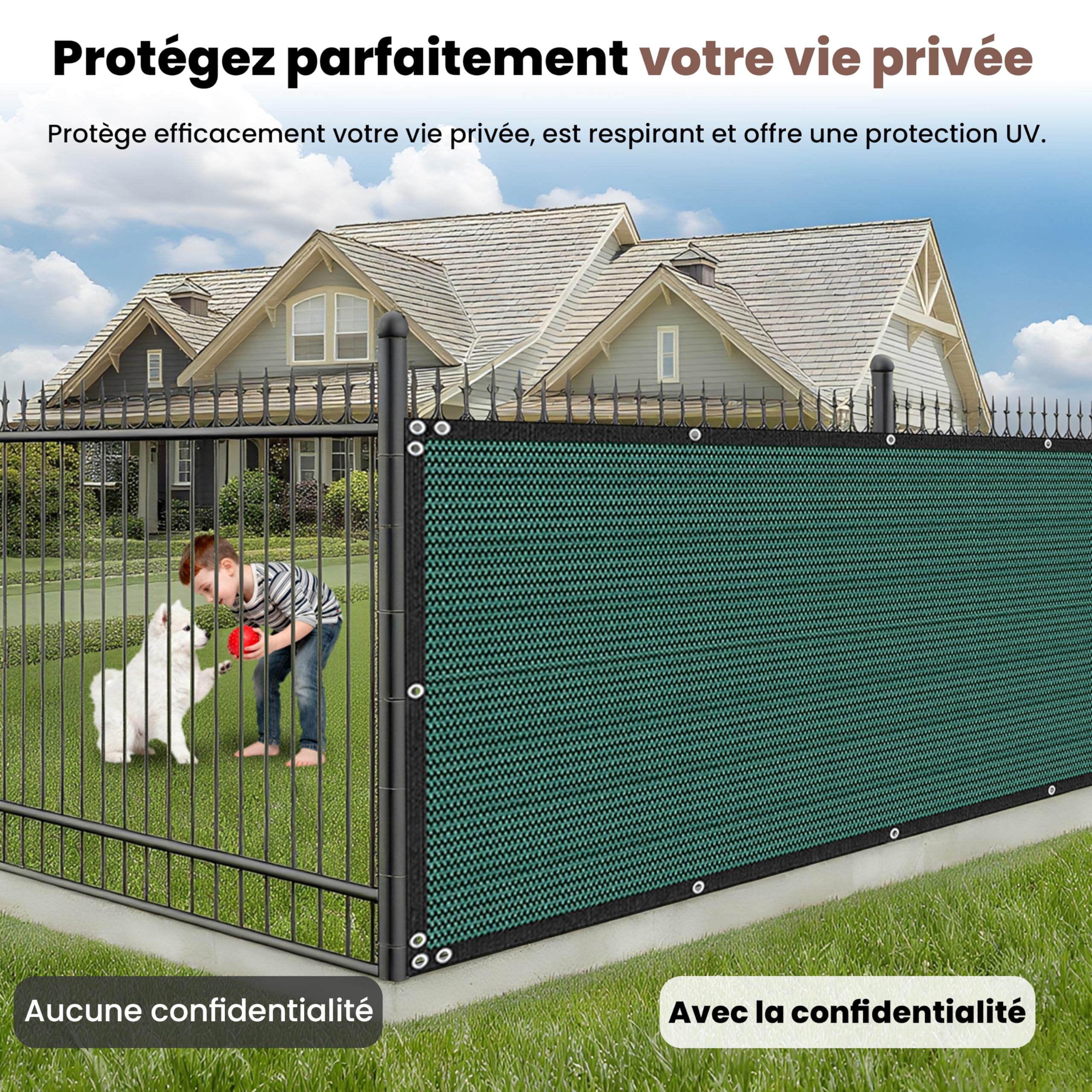 1,2 x 15 M Protection contre la lumière et le vent pour clôtures et balcons, tissu en HDPE, décoration de balcon, protection solaire pour jardin, protection UV