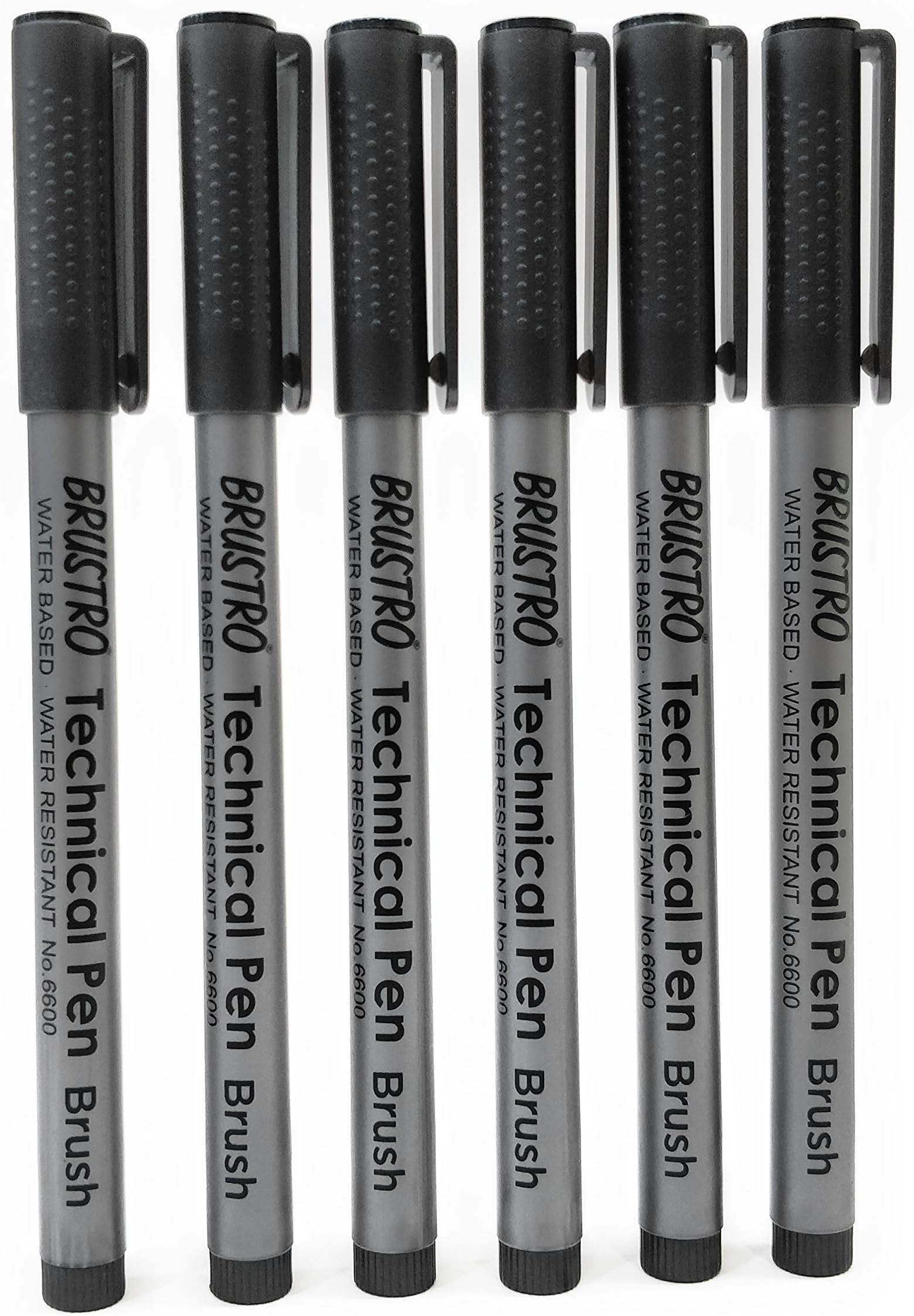Brustro Technical Pen Brush Tip - Pack of 6 (Black)
