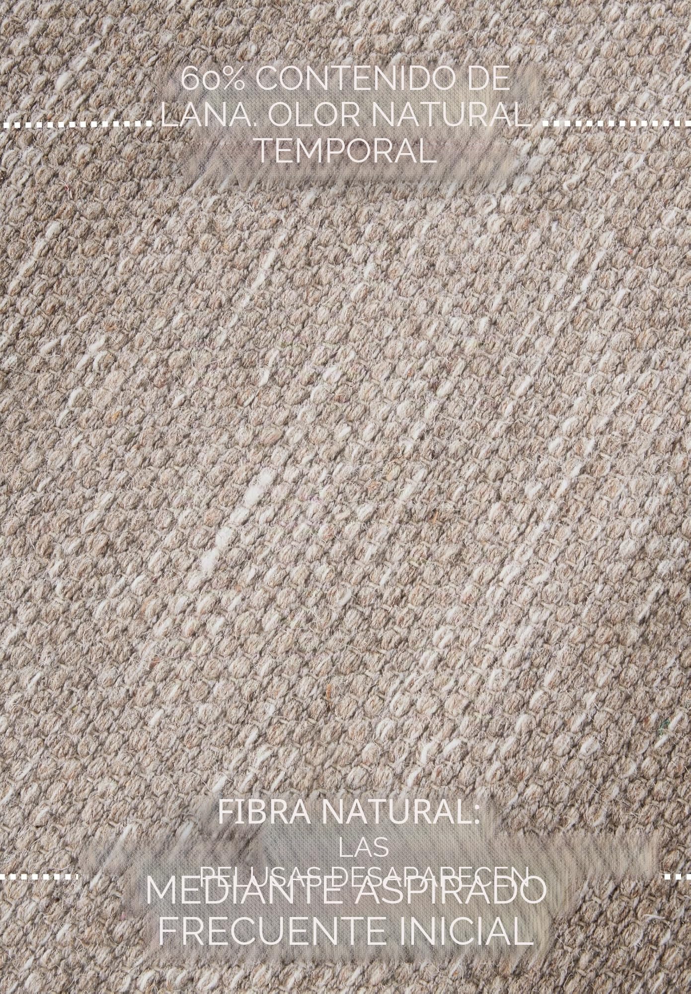 Elle Decor ation Pradesh Alfombra de Lana Natural, Tejida a Mano y respetuosa con el Medio Ambiente, para salón, Dormitorio, Comedor, Pasillo, Cocina, Lino Blanco, 80 x 150 cm