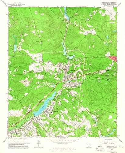 South Carolina Maps - 1964 Graniteville, SC - USGS Historical Topographic Wall Art - 39.8 x 53.9in
