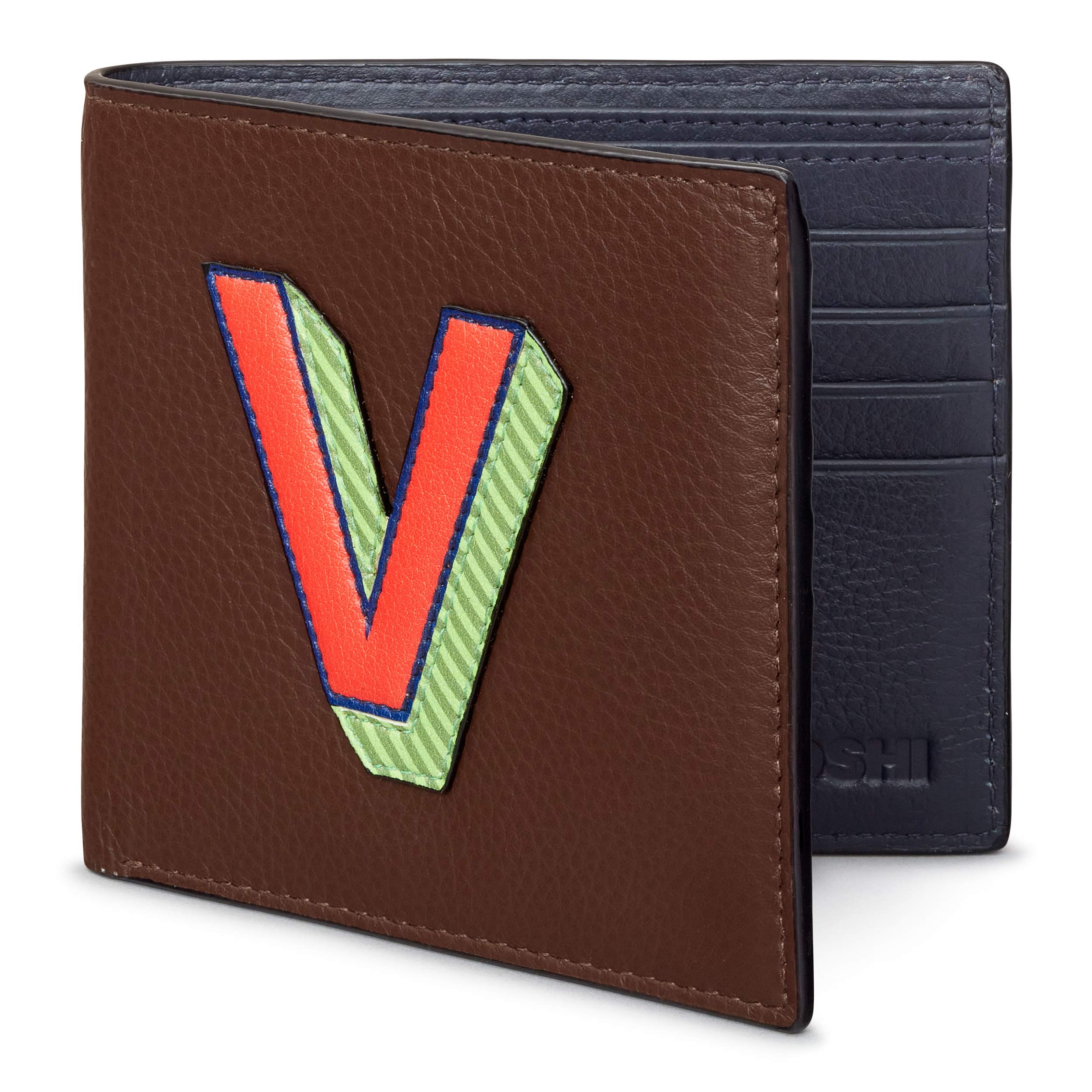 Portefeuille pour homme V Yoshi en cuir véritable avec compartiments - 8