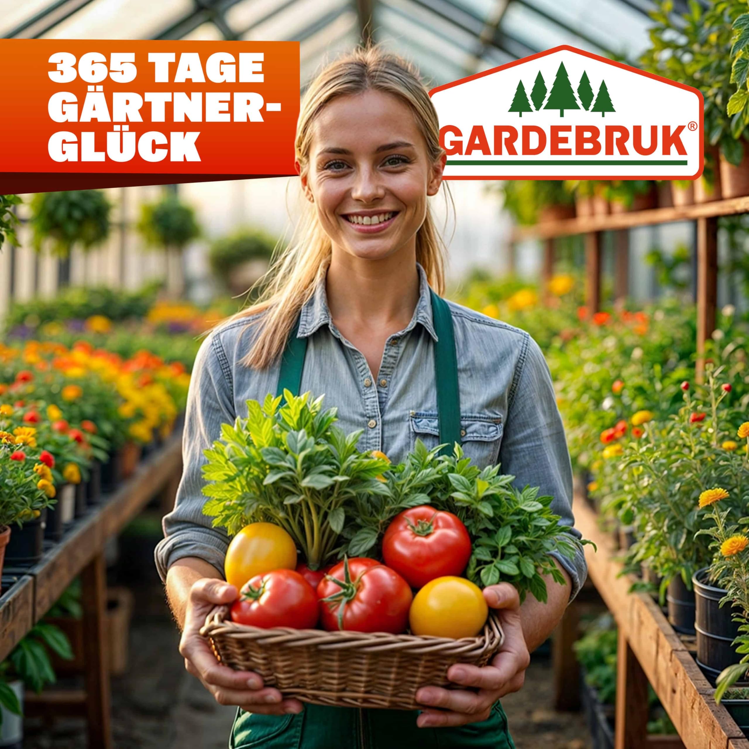 GARDEBRUK® Gewächshaus Aluminium 3,6m² mit Fundament 190x190cm inkl. Dachfenster Tomatenhaus Treibhaus Anzuchthaus Garten Frühbeet Aufzucht 5,8m³