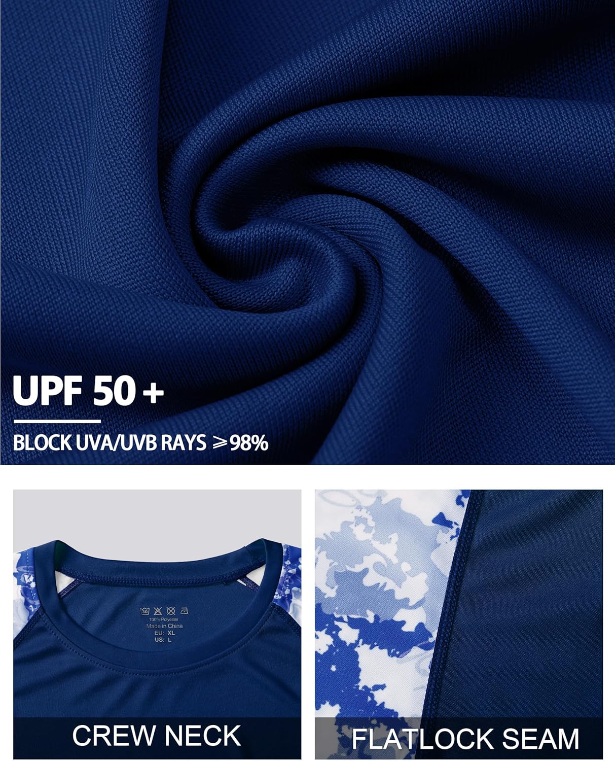 FISHEAL Long Sleeve Fishing Shirts for Men, UPF 50+ Camo Sun Protection Rash Guard, UV Shirt for Swimming Hunting Outdoor - Image 5