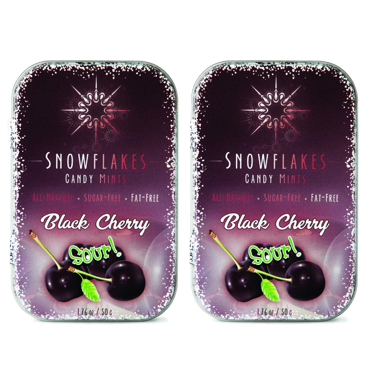 Sour Black Cherry Xylitol Candy Chips (2Pack) Snowflakes