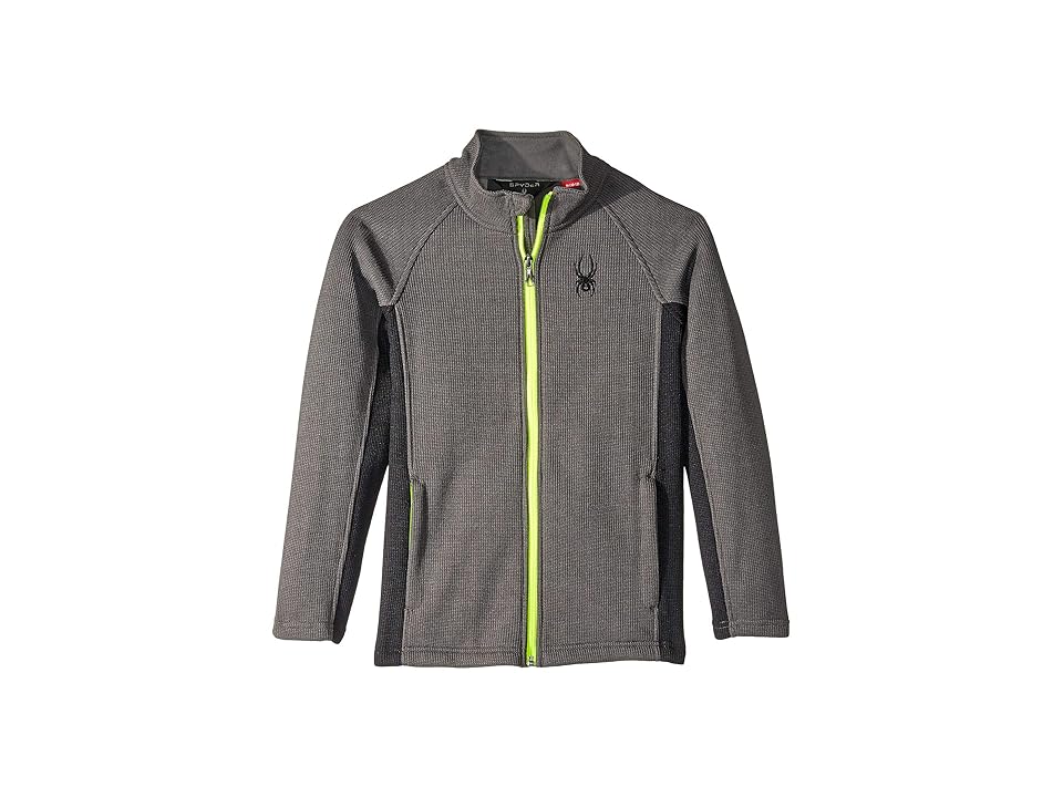 

Spyder Kids Constant Full Zip Stryke Jacket (Big Kids) (Polar/Black/Bryte Yellow) Boy's Coat