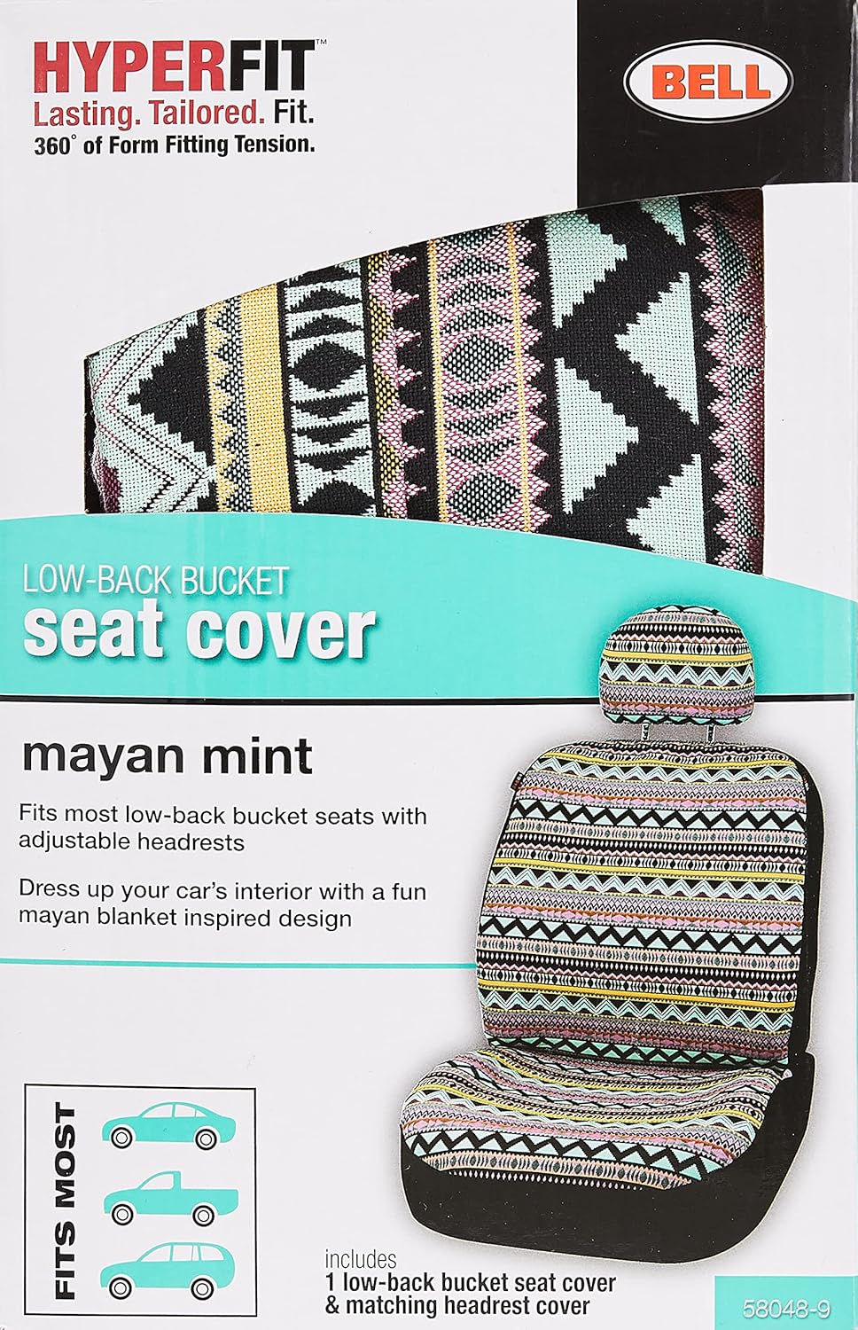 BELL Automotive 22-1-58048-9 Mayan Mint Low-Back Bucket Seat Cover, Easy Installation, Fits Cars, Truck, Protects Against Dirt, Dust