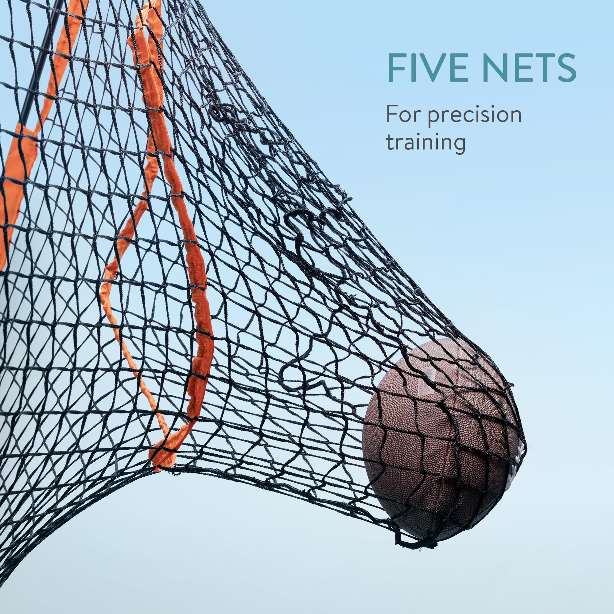Navaris Filet d'entrainement Pliable - Cage Foot Football Américain Handball - Sac de Transport pour Extérieur - Tout Niveau - 2,4X 2,4m