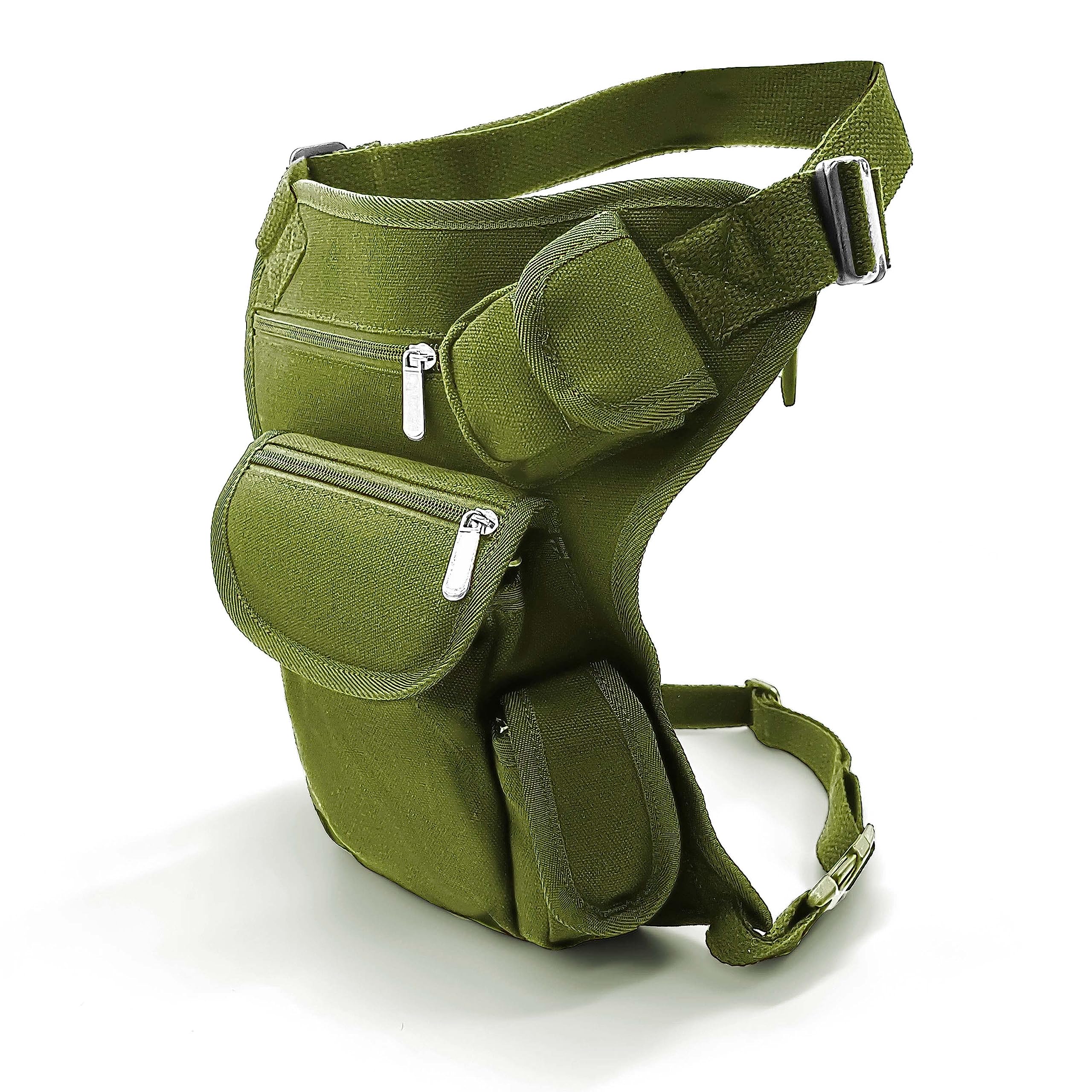 TaktZeit Drop Leg Bag for Men Tactical Thigh Bag Military Thigh Pack Pouch Outdoor Hiking Fishing Thigh Bag (Green)