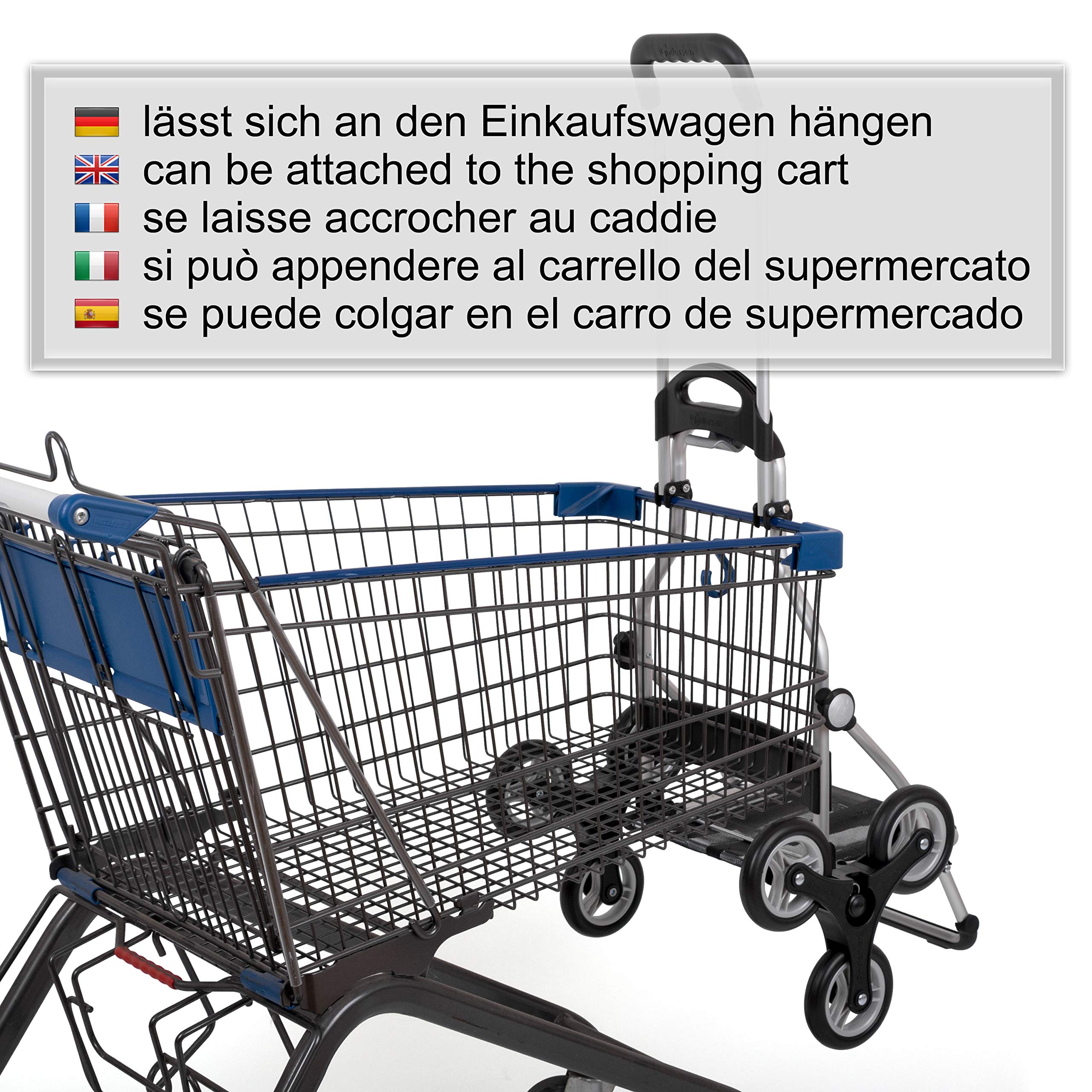 ANDERSEN Einkaufstrolley - Treppensteiger Royal Shopper Ole schwarz 47 L Handwagen,modisch,Shopping, Aluminium, klappbar, Räder abnehmbar, ...