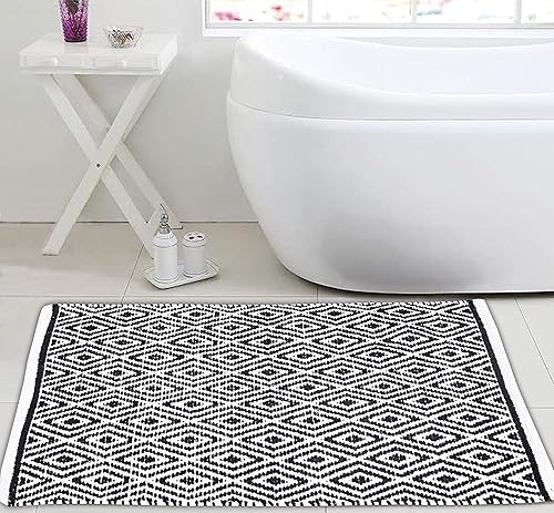 Miniatura 10 de Ramanta Home Alfombra de baño de felpilla de 20 x 32 pulgadas, 100% algodón, suave, absorbente, color carbón, alfombra de baño de algodón, alfombra
