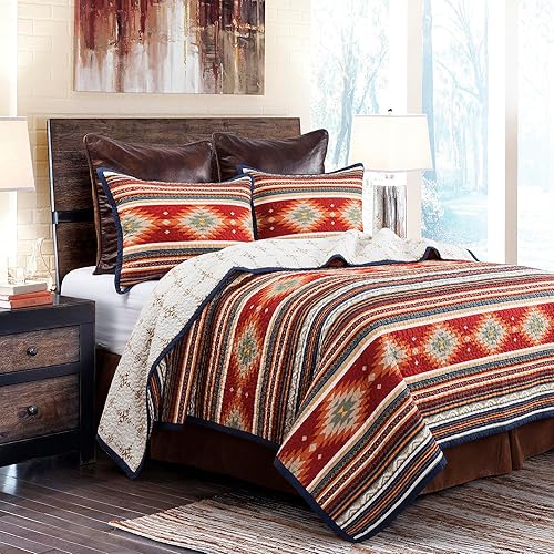 Paseo Road by HiEnd Accents  Del Sol Western Bedding Juego de edredón de 2 piezas con funda de almohada, juegos de ropa de cama azteca de tamaño
