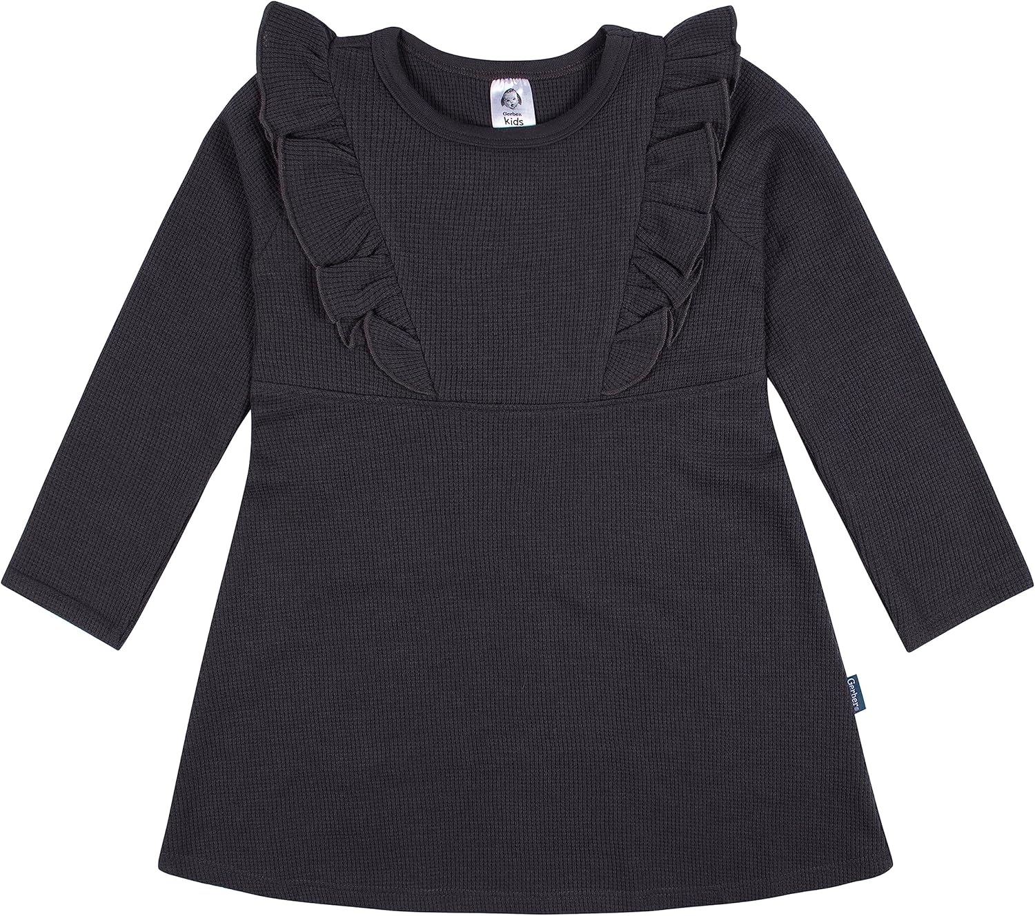 Gerber Baby Girls' Toddler Long Sleeve Dress with Ruffle Detail