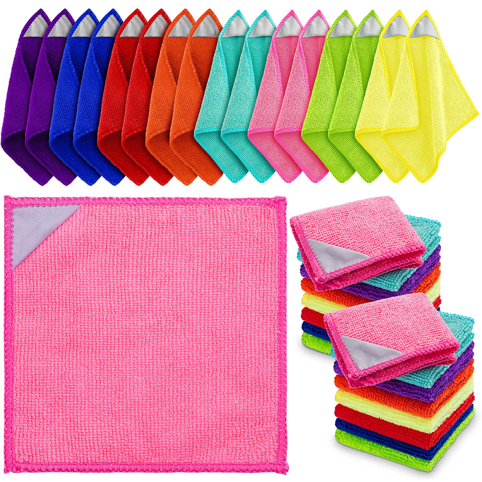 Gersoniel 16 Pcs Magnetic Cleaning Cloth Dry Erase Reusable Magnetic Microfiber Whiteboard Cleaning Cloth Towel for Dry Erase Board Whiteboard Classroom Home Office (Multiple Colors,6 x 6 Inch)