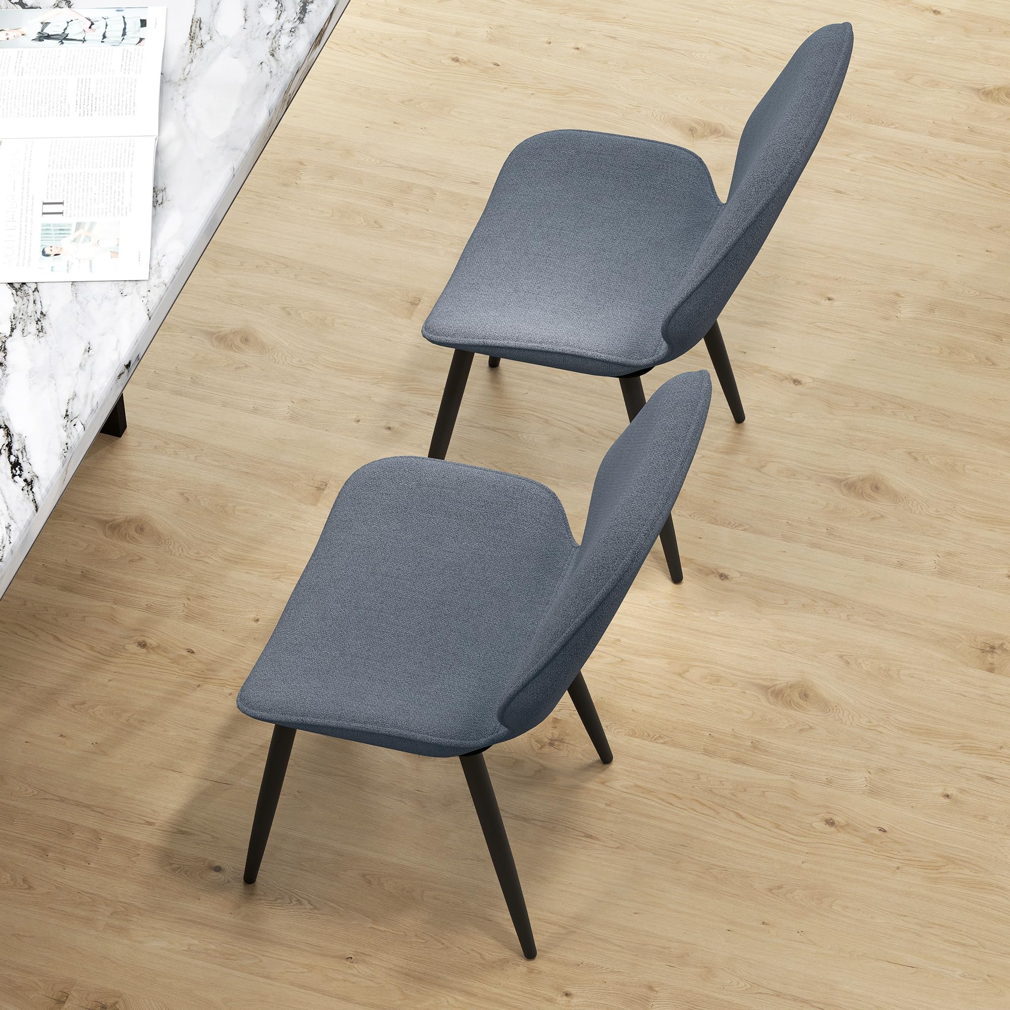 HOMCOM Set 2 Sedie da Pranzo Moderne, 46x56x86 cm, Nero e Grigio