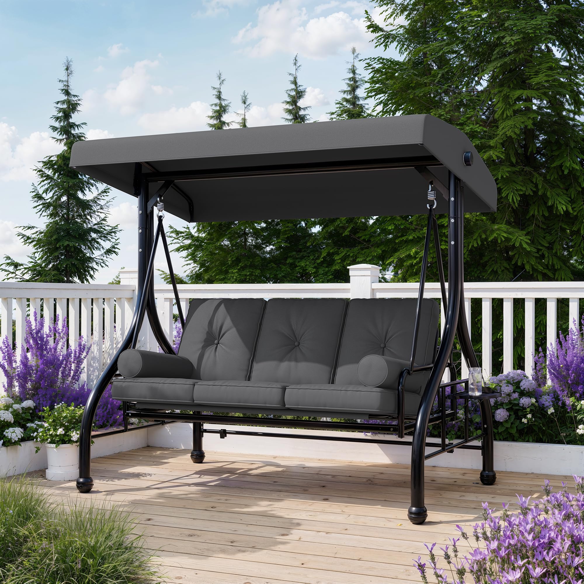 Photo 1 of **MISSING PIECES, FOR PARTS ONLY** Garvee Outdoor Porch Swing with Canopy