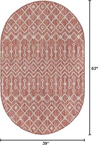 Vista 632 de Unique Loom Alfombra Colección enrejado Marroquí Celosía Transicional Interior y Exterior, Polipropileno Gris carbón/natural